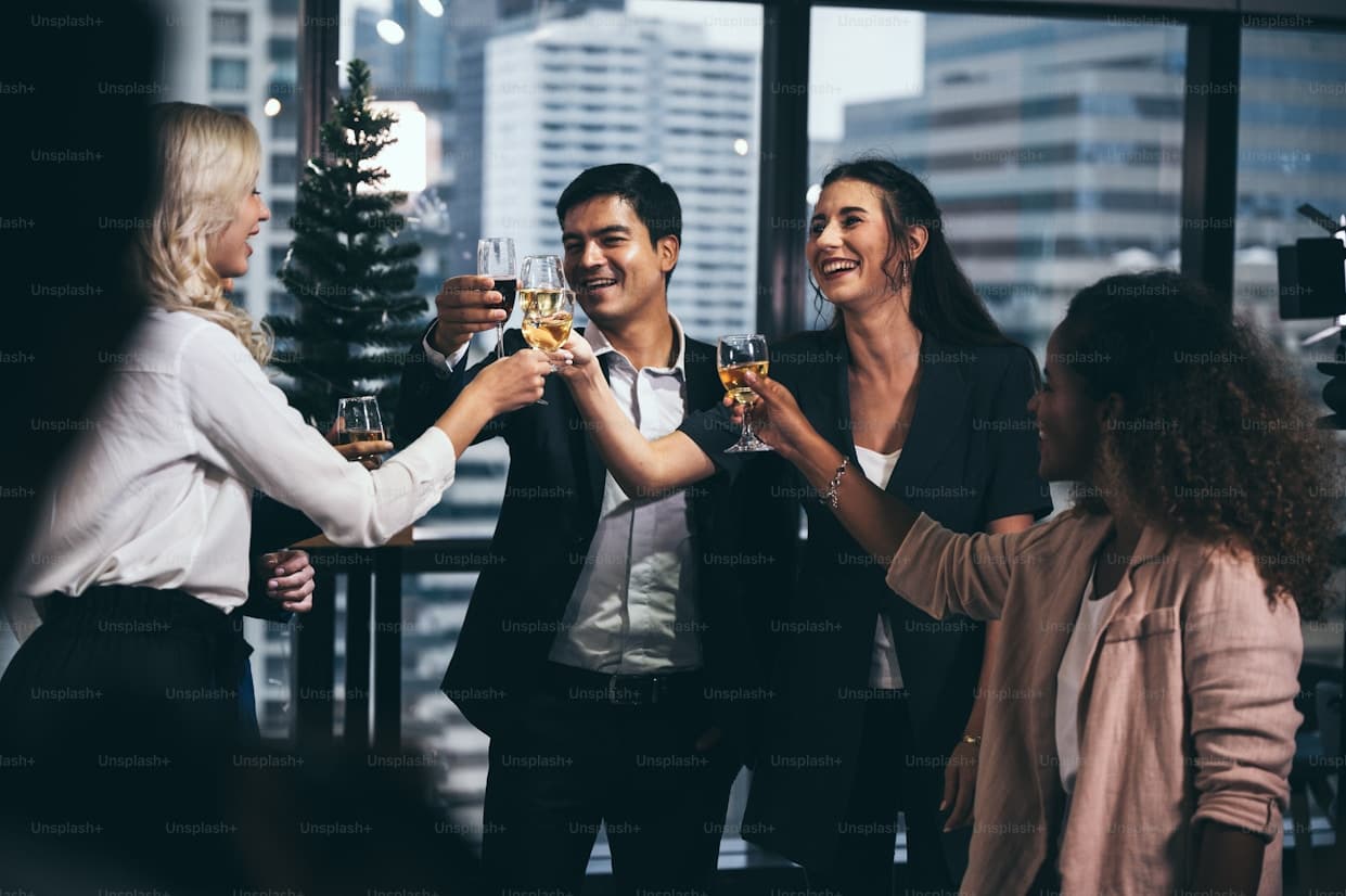 Corporate team celebration